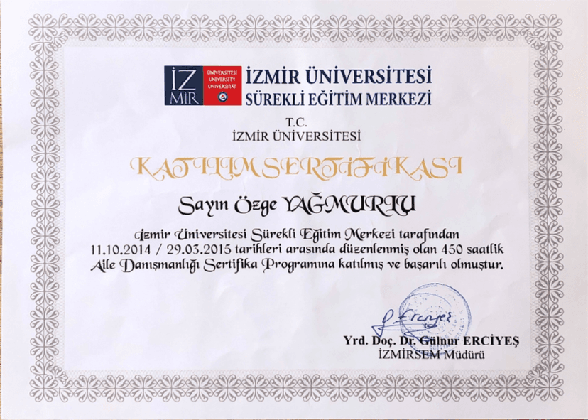 Aile Danışmanlık Sertifikası