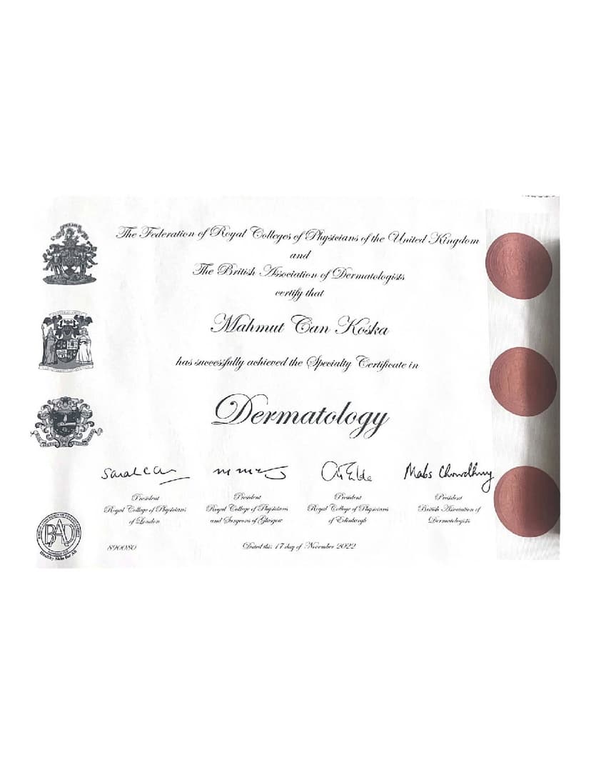 The Federation of The Royal Collages of The Physicians of The United Kingdom Specialty Certificate Examination in Dermatology