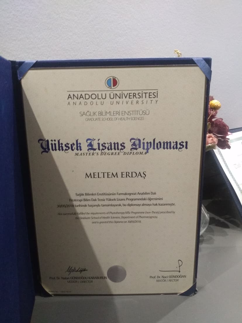 Anadolu Üniversitesi - Fitoterapi Yüksek Lisans