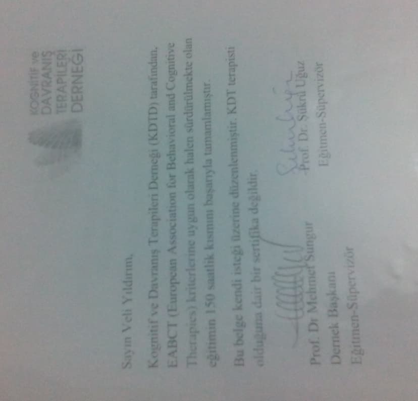 Bilişsel davranıçı terapi eğitimi1