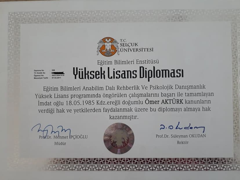 YÜKSEK LİSANS DİPLOMASI