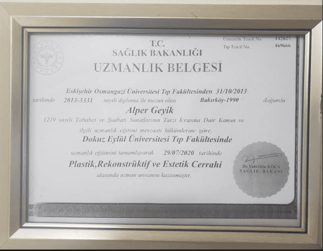 DOKUZ EYLÜL ÜNİ  UZMANLIK BELGESİ - ALPER GEYİK
