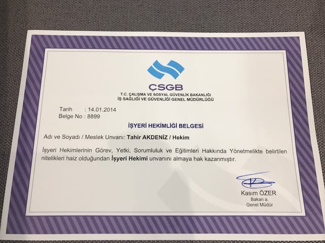 Belgesiİşyeri Hekimliği