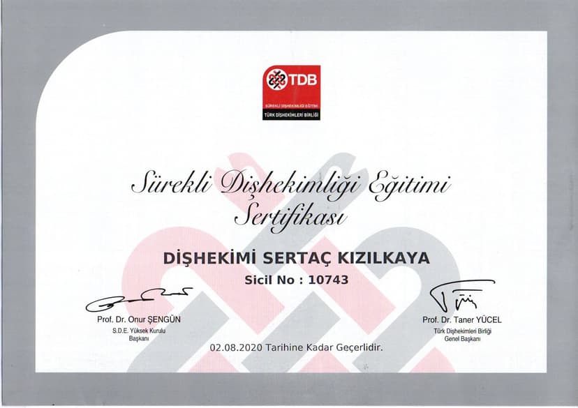 Sürekli Diş Hekimliği Sertiikası