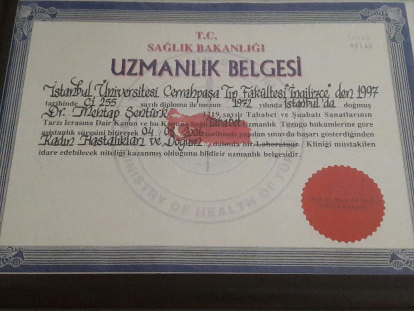 Uzmanlık Belgesi