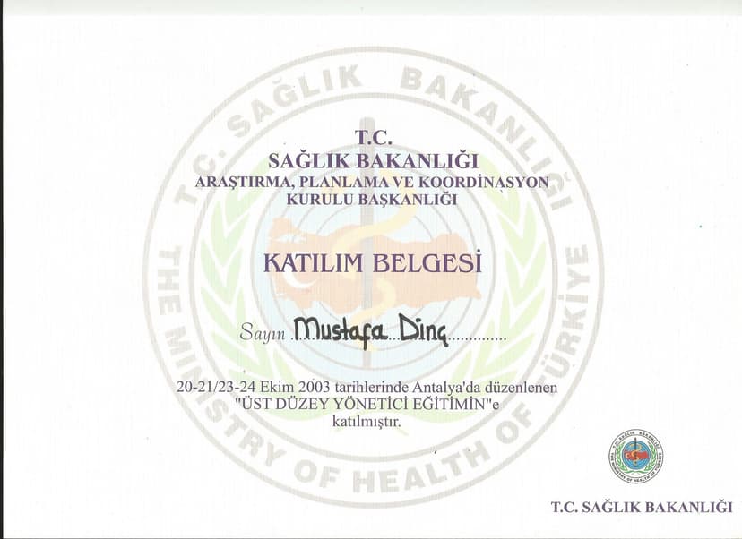 SAĞIK BAKANLIĞI ÜST DÜZEY YÖNETİCİ EĞİTİMİ