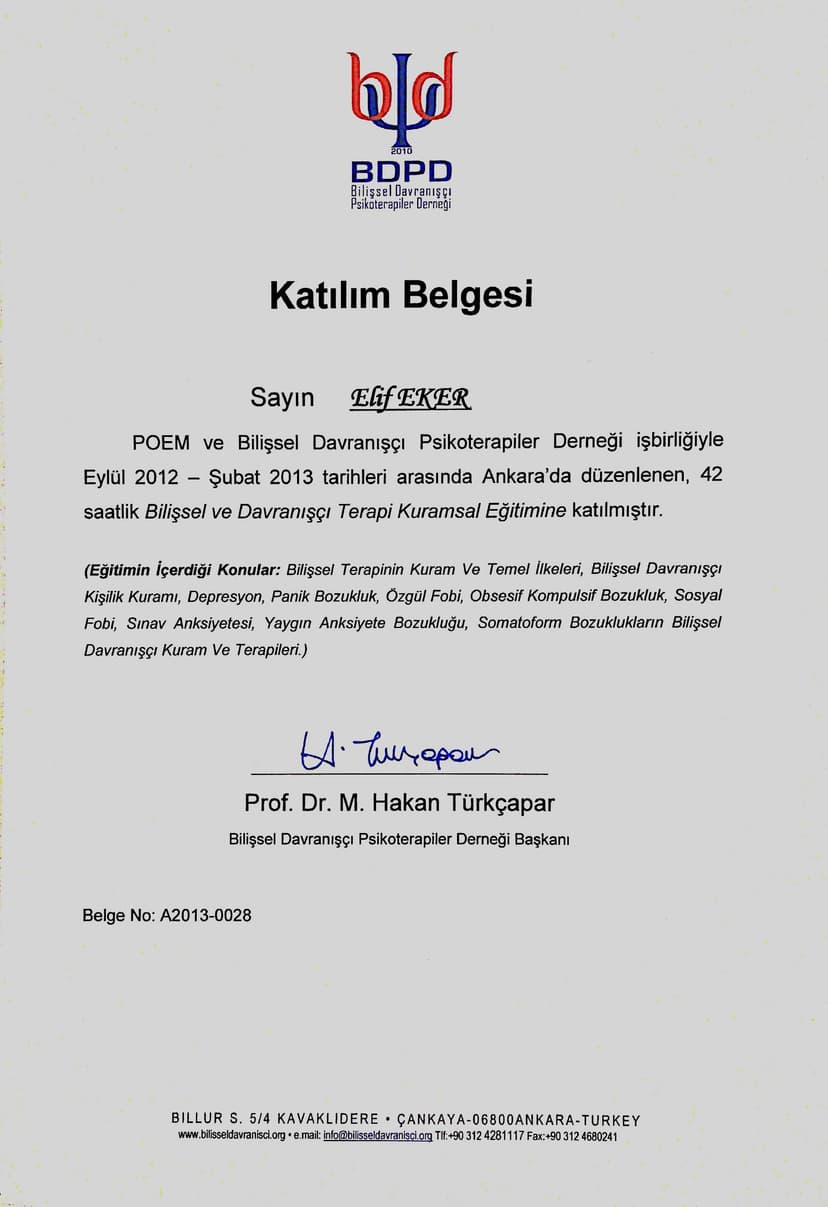 Bilişsel Davranışçı Terapi