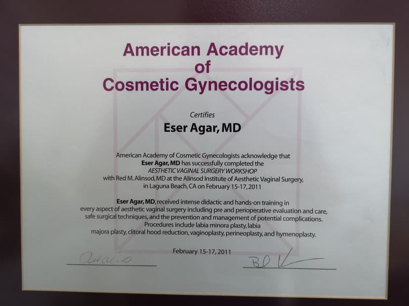 Genital Estetik Sertifikası