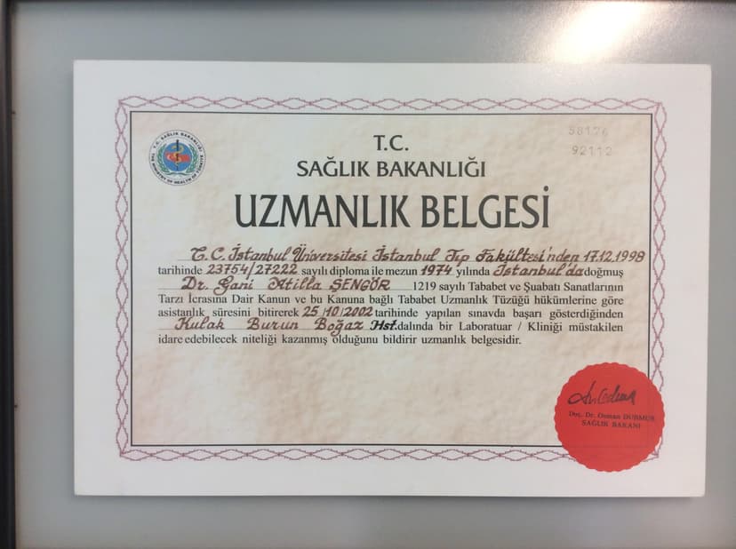 Uzmanlık Belgesi