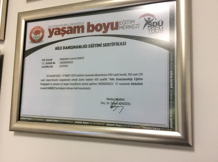 Aile Danışmanlığı Eğitim Sertifikası