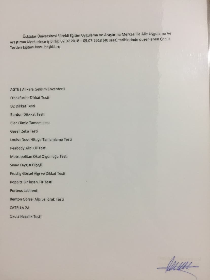 Çocuk Objektif ve Projektif Testler