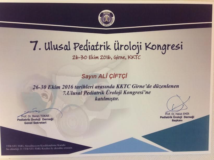 7. Ulusal Pediatrik Üroloji Kongresi