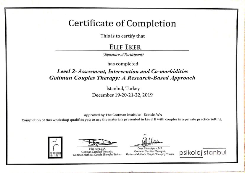 Gottman Çift Terapisi