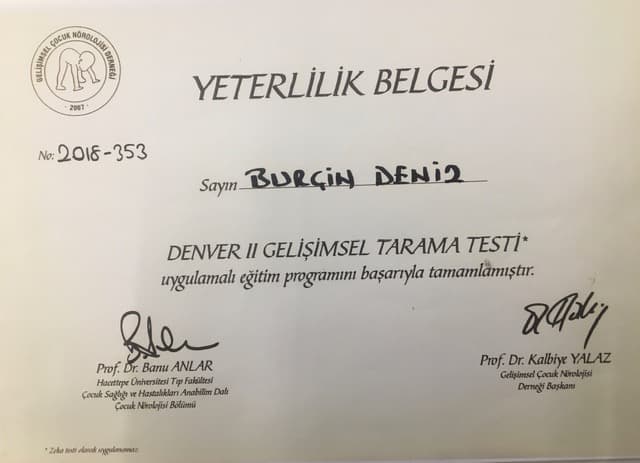 Denver II Gelişimsel Tarama Testi