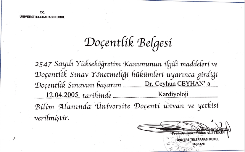 Doçentlik Belgesi