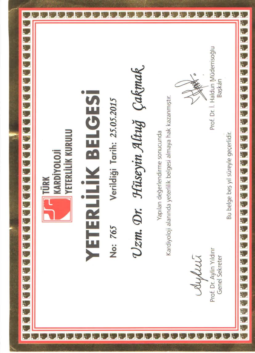 Türk Kardiyoloji Derneği Yeterlilik (Board) Sertifikası