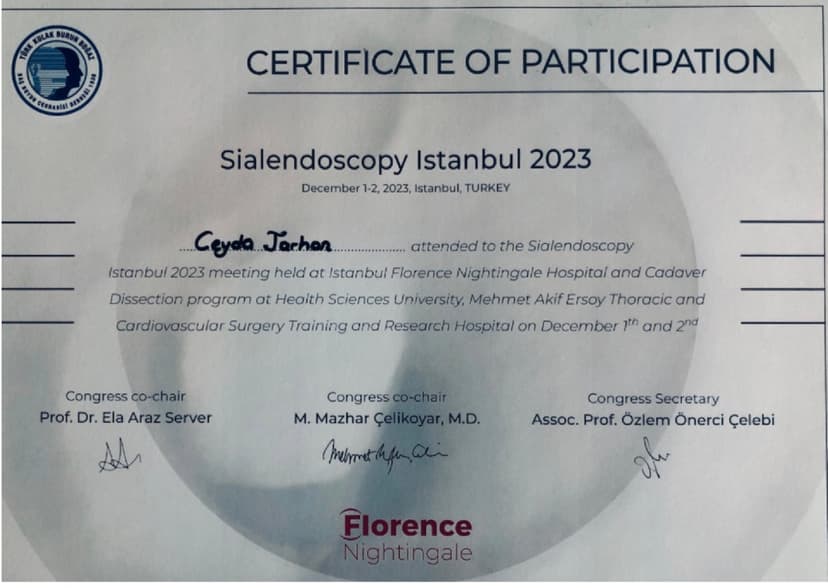 Sialendoskopi (Tükrük Bezi Endoskopisi) Kursu