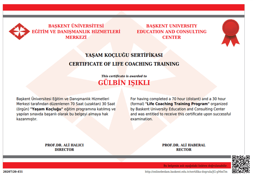 YAŞAM KOÇLUĞU SERTİFİKASI