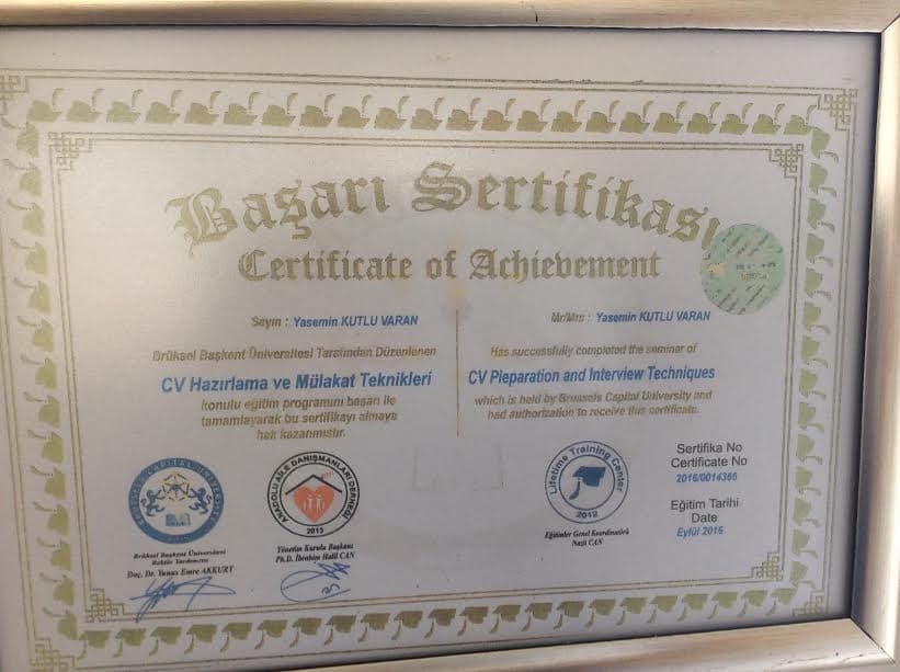 Başarı Sertifikası / Cv Hazırlama ve Mülakat Teknikleri