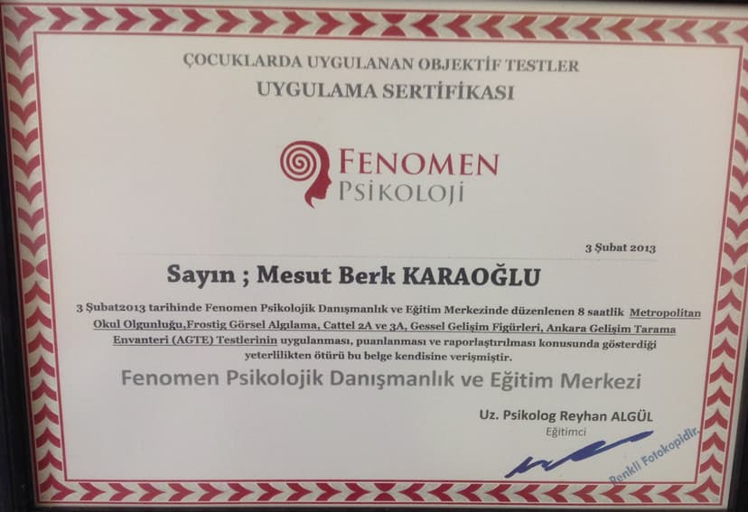 Çocuklarda Uygulanan Objektif Testler