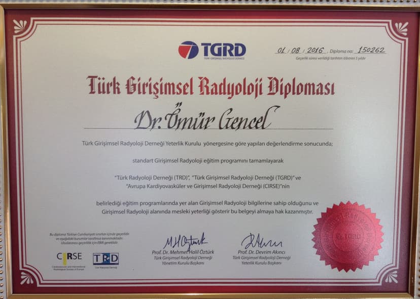 Türk Girişimsel Radyoloji Diploması