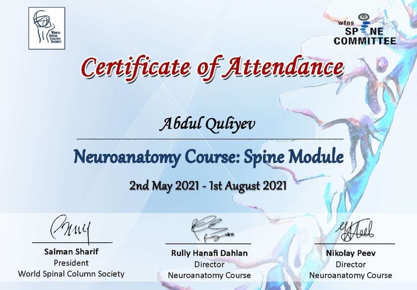 WFNS neuroanatomy certificate