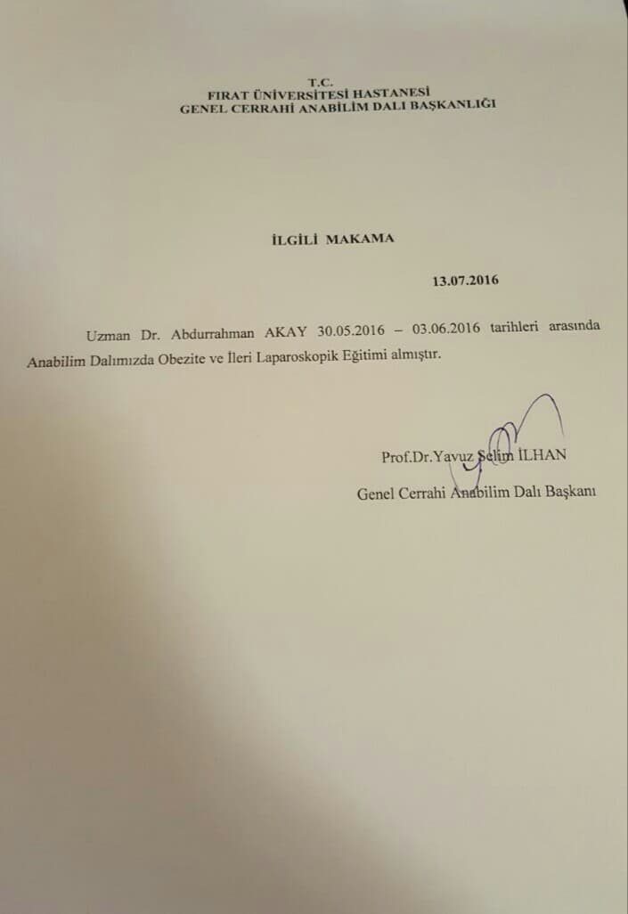 OBEZİTE ve İLERİ LAPAROSKOPİK CERRAHİ EĞİTİMİ