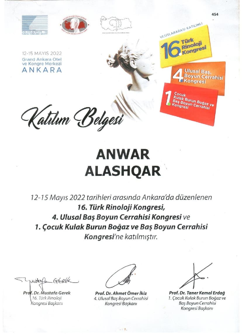 16. Türk Rinoloji Kongresi
