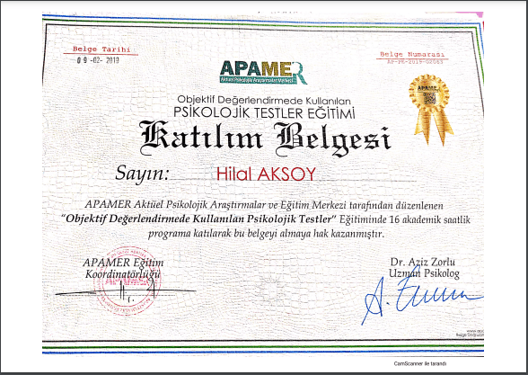 Objektif Değerlendirmede Kullanılan Psikolojik  Testler