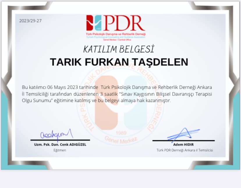 Sınav Kaygısının Bilişsel Davranışçı Terapisi ile Olgu Sunumu