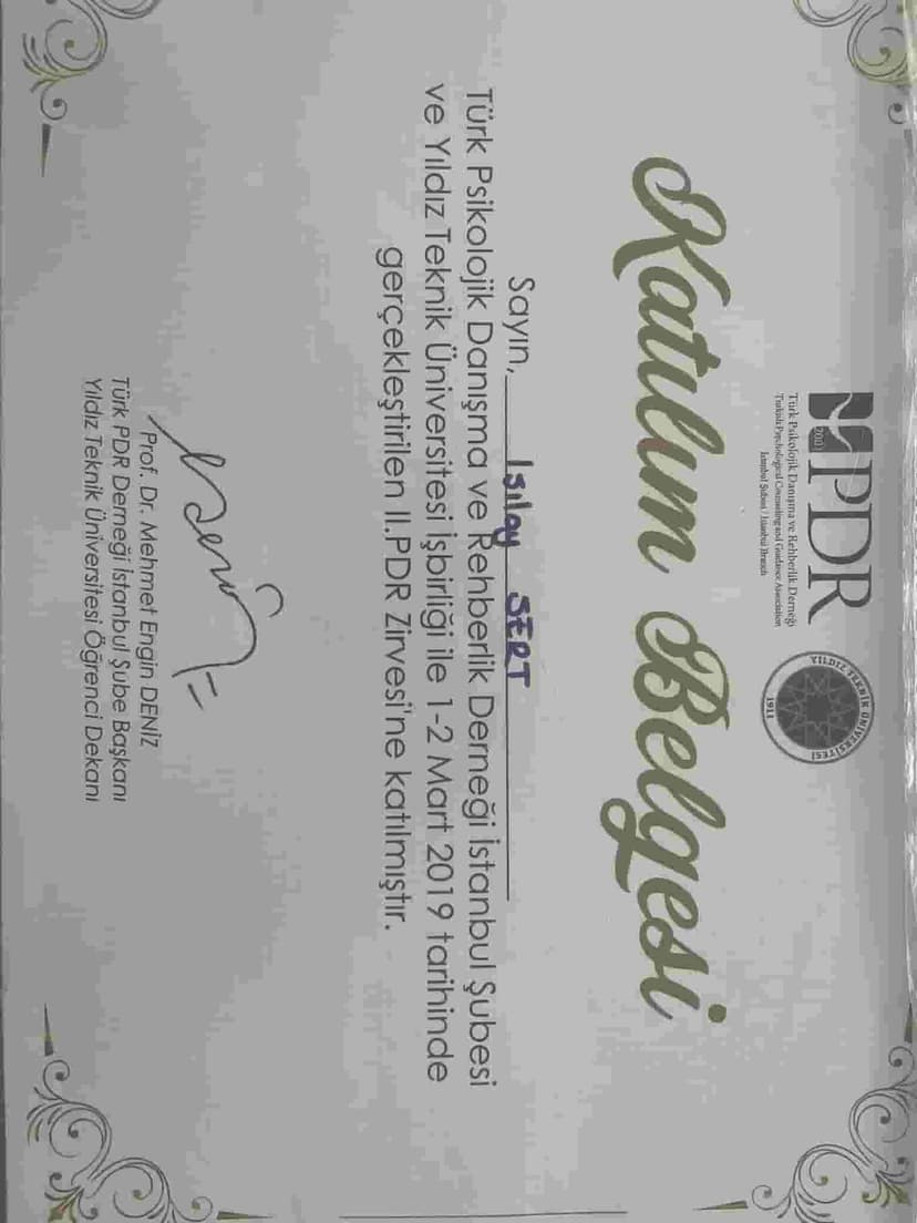 PDR Zirvesi Katılım Belgesi