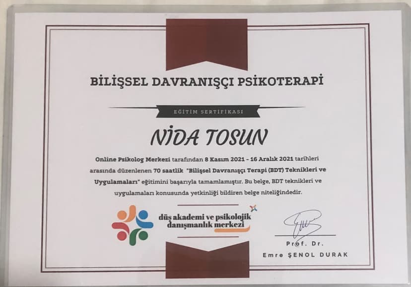 Bilişsel Davranışçı Psikoterapi