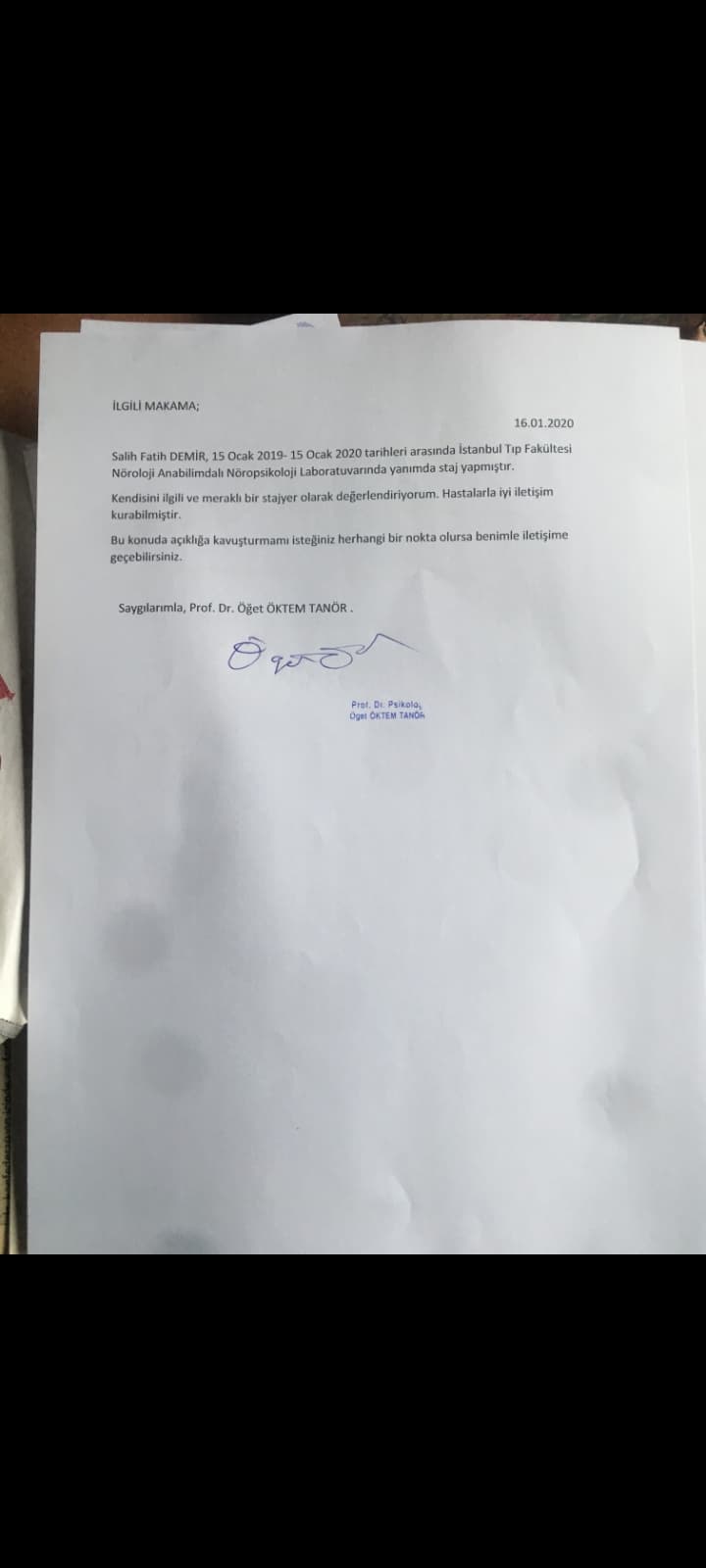 Referans Tanör ÖktemÖğrt  Prof