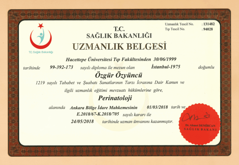 Yan Dal Uzmanlık Belgesi