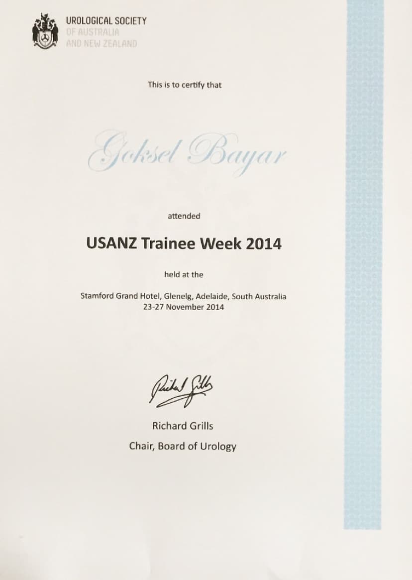 Avustralya Yeni Zelanda Üroloji Asistan Programı
