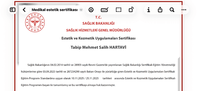 medikal estetik sertifikası