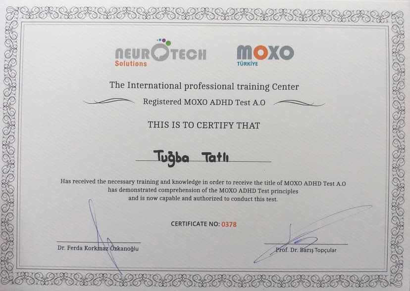 Dikkat Eksikliği ve Hiperaktivite (DEHB) Testi Uygulayıcı Sertifikası