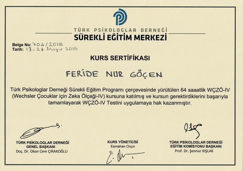 Wisc4 Zeka Ölçeği