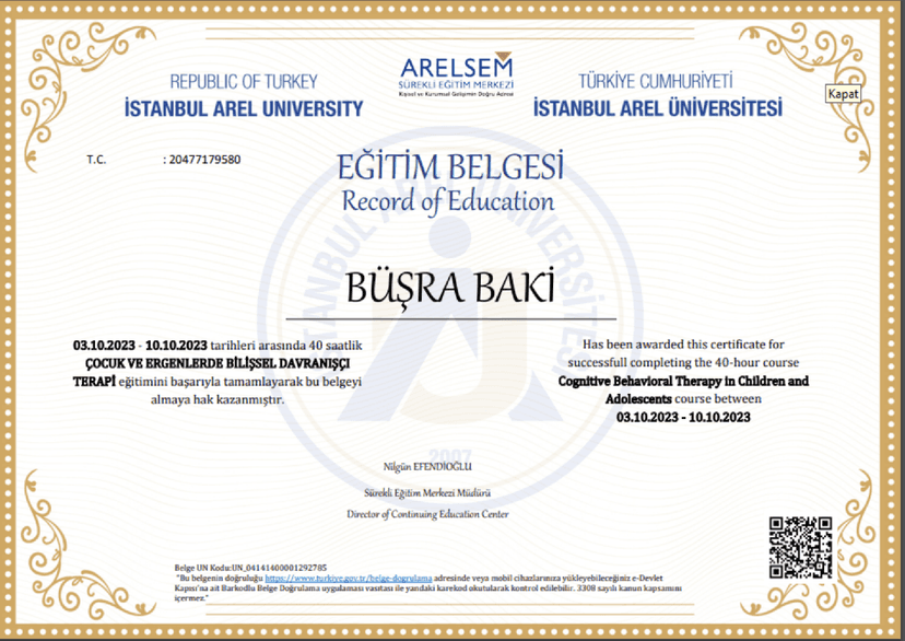 ÇOCUK VE ERGENLERDE BİLİŞSEL DAVRANIŞÇI TERAPİ