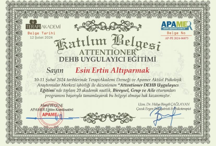 ATTENTİONER DEHB UYGULAYICI EĞİTİMİ