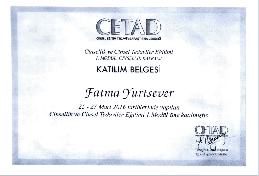 Cinsellik ve Cinsel Tedaviler Eğitimi 1.Modül