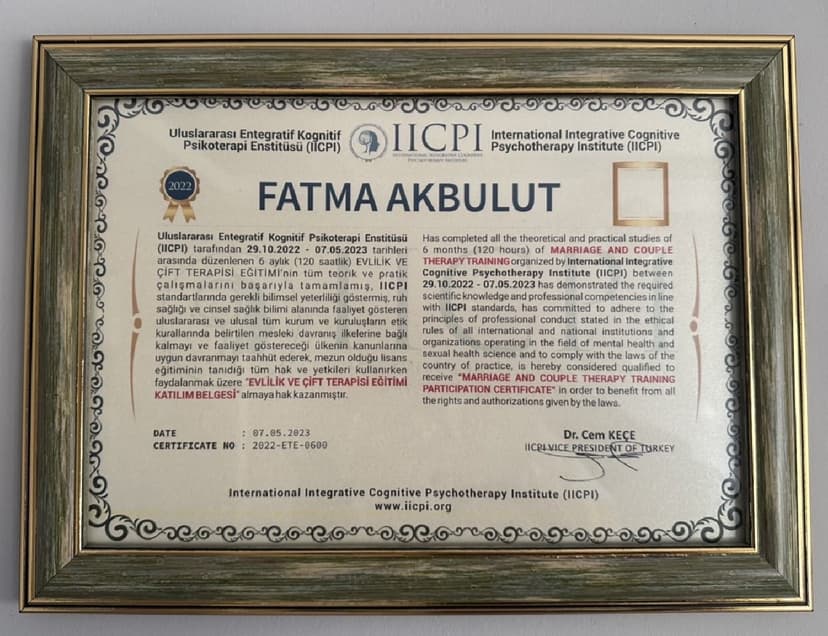 Evlilik ve Çift Terapisi Eğitimi - Uluslararası Entegratif Kognitif Psikoterapi Enstitüsü