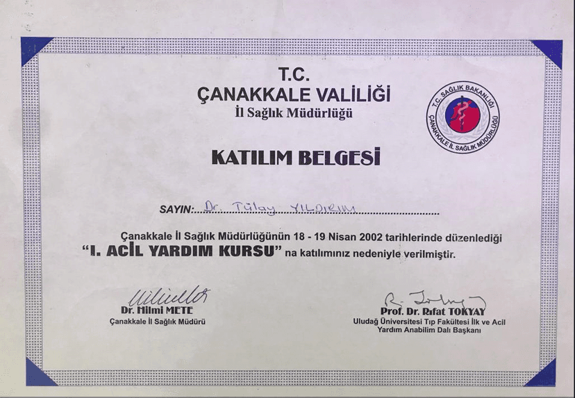 1. Acil Yardım Kursu