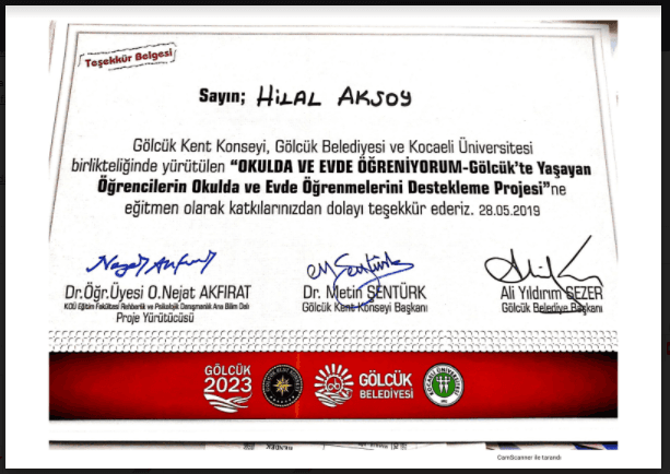 Okulda ve Evde Öğreniyordum -  Gölcükte Yaşayan Öğrencilerin Okulda ve Evde Öğrenmelerini Destekleme Projesi