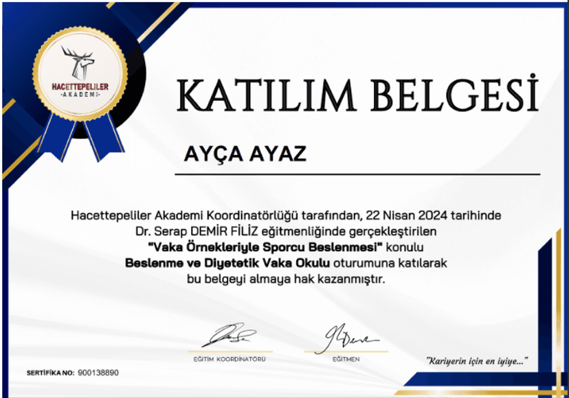 VAKA ÖRNEKLERİ ÖRNEKLERİYLE SPORCU BESLENMESİ