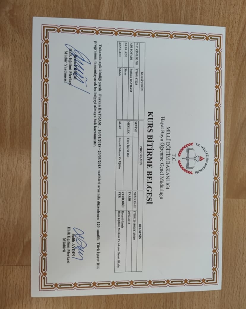 İşaret Dili eğitimi