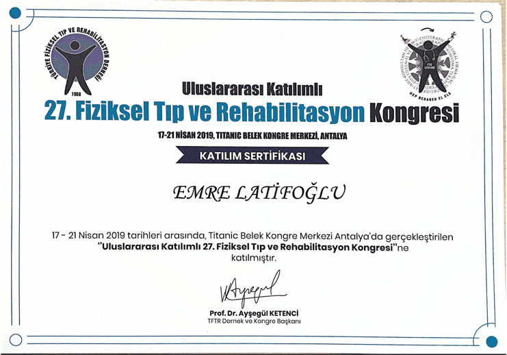 27. Fiziksel Tıp ve Rehabilitasyon Kongresi