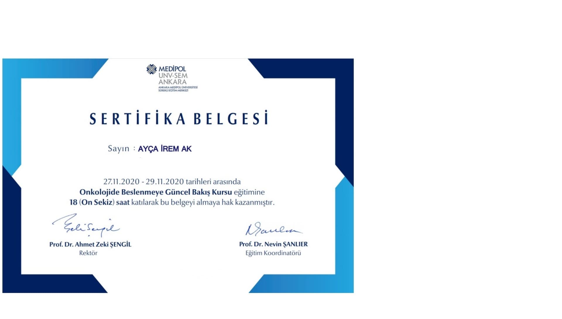 Onkolojide Beslenmeye Güncel Bakış Kursu