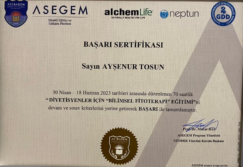 Diyetisyenler İçin Bilimsel Fitoterapi Eğitimi