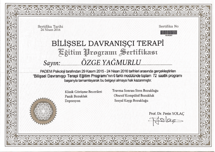 Bilişsel Davranışçı Terapi